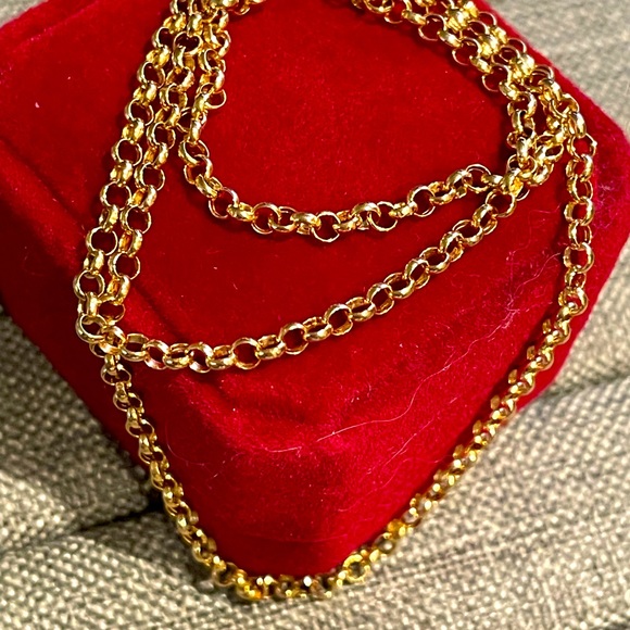 18 solid yellow gd tacco chain, 3.41 grams 17” - Picture 1 of 7